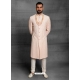 Baby Pink Exclusive Readymade Designer Indowestern Sherwani