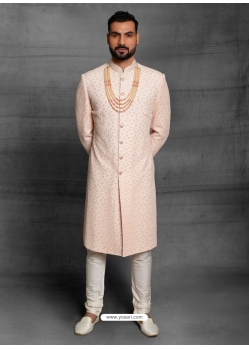 Baby Pink Exclusive Readymade Designer Indowestern Sherwani