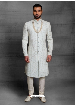 Sky Blue Exclusive Readymade Designer Indowestern Sherwani