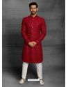 Maroon Exclusive Readymade Designer Indowestern Sherwani