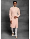 Light Orange Exclusive Readymade Designer Indowestern Sherwani