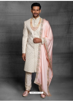 Off White Exclusive Readymade Designer Indowestern Sherwani