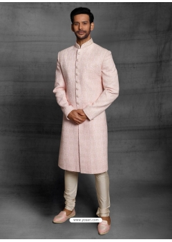 Baby Pink Exclusive Readymade Designer Indowestern Sherwani