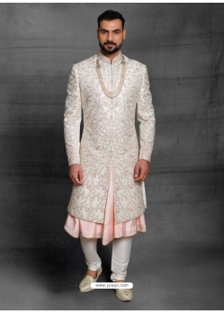 Off White Exclusive Readymade Designer Indowestern Sherwani