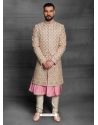 Cream Exclusive Readymade Designer Indowestern Sherwani