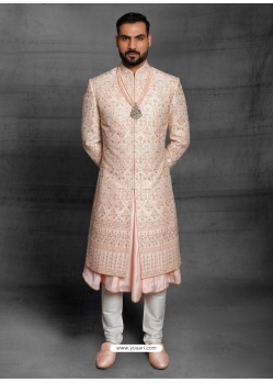 Off White Exclusive Readymade Designer Indowestern Sherwani