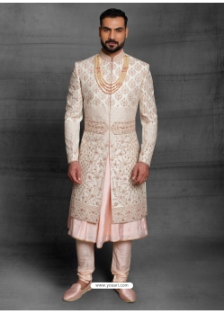 Off White Exclusive Readymade Designer Indowestern Sherwani