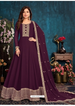 Purple Designer Party Wear Faux Georgette Anarkali Suit