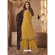 Yellow Designer Party Wear Faux Georgette Palazzo Salwar Suit