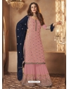 Pink Designer Party Wear Faux Georgette Palazzo Salwar Suit