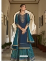 Dark Blue Readymade Designer Heavy Rayon Lehenga Suit