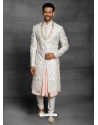 White Exclusive Readymade Designer Indowestern Sherwani