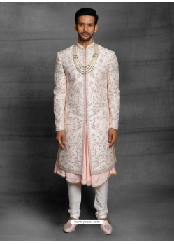 Baby Pink Exclusive Readymade Designer Indowestern Sherwani