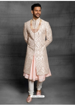 Baby Pink Exclusive Readymade Designer Indowestern Sherwani