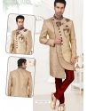 Light Beige Exclusive Readymade Designer Indowestern Sherwani