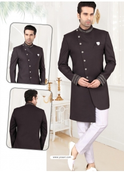 Black Exclusive Readymade Designer Indowestern Sherwani