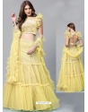 Yellow Designer Party Wear Soft Net Lehenga Choli