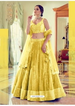 Yellow Designer Party Wear Mono Silk Lehenga Choli