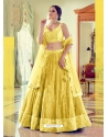 Yellow Designer Party Wear Mono Silk Lehenga Choli