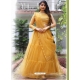 Yellow Designer Party Wear Soft Net Lehenga Choli With Waist Belt