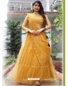 Yellow Designer Party Wear Soft Net Lehenga Choli With Waist Belt