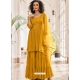 Mustard Designer Festive Wear Viscose Georgette Sharara Suit
