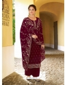 Maroon Designer Festive Wear Faux Georgette Palazzo Suit