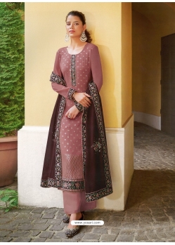 Old Rose Designer Festive Wear Faux Georgette Palazzo Suit