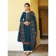 Teal Blue Designer Festive Wear Faux Georgette Palazzo Suit