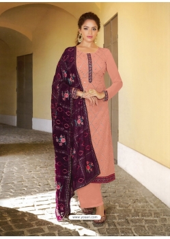 Light Red Designer Festive Wear Faux Georgette Palazzo Suit