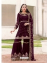 Purple Designer Festive Wear Blooming Georgette Sharara Suit