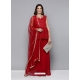 Tomato Red Readymade Georgette Indo-Western Suit