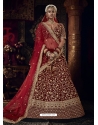 Maroon Designer Bridal Wear Lehenga Choli