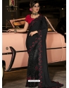Black Designer Wedding Wear Fancy Silk Sari