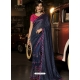 Navy Blue Designer Wedding Wear Fancy Silk Sari