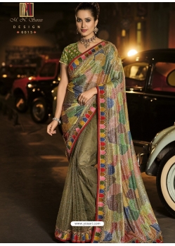 Mehendi Designer Wedding Wear Fancy Silk Sari