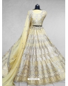 Light Yellow Designer Wedding Wear Lehenga Choli