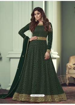 Dark Green Designer Party Wear Real Georgette Anarkali Suit
