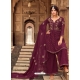 Deep Wine Designer Festive Wear Heavy Georgette Palazzo Suit