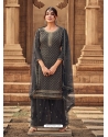 Dark Grey Designer Festive Wear Heavy Georgette Palazzo Suit