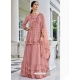 Dusty Pink Readymade Pure Viscose Georgette Palazzo Suit