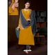 Yellow Designer Pure Natural Crepe Palazzo Suit