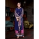 Royal Blue Designer Pure Natural Crepe Palazzo Suit