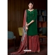 Dark Green Designer Pure Natural Crepe Palazzo Suit