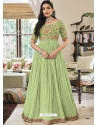 Green Readymade Designer Party Wear Pure Georgette Anarkali Suit