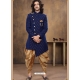 Dark Blue Exclusive Readymade Designer Indowestern Sherwani