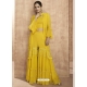 Yellow Readymade Designer Festive Wear Real Georgette Indo-Western Suit