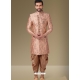 Light Orange Exclusive Readymade Designer Indowestern Sherwani