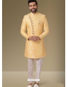 Light Yellow Exclusive Readymade Designer Indowestern Sherwani