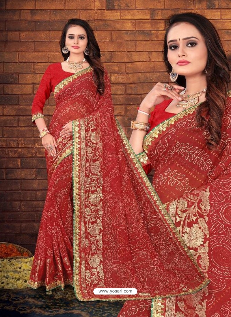 Buy online Chunri Print Saree With Blouse from ethnic wear for Women by Cnh  for ₹799 at 60% off | 2023 Limeroad.com
